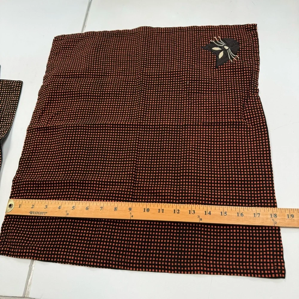 Vintage Crate&Barrel Halloween placemat napkin pumpkin cat candy orange black